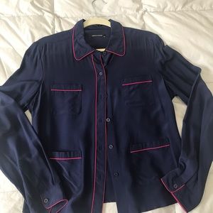 Monika Chiang cropped silk blouse